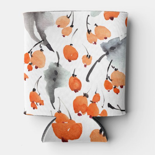 Bessen, bladeren waterverf, inktillustratie, naad blikjeskoeler (Voorkant)