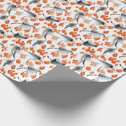 Bessen, bladeren waterverf, inktillustratie, naad cadeaupapier (Hoek)