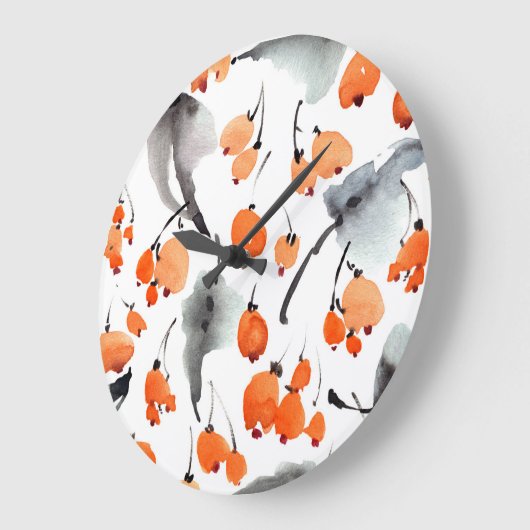 Bessen, bladeren waterverf, inktillustratie, naad grote klok (Hoek)