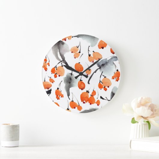 Bessen, bladeren waterverf, inktillustratie, naad grote klok (Huis)