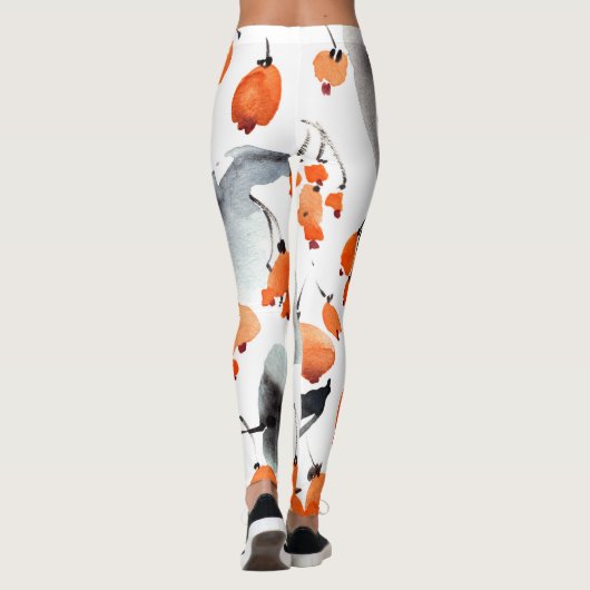 Bessen, bladeren waterverf, inktillustratie, naad leggings (Achterkant)