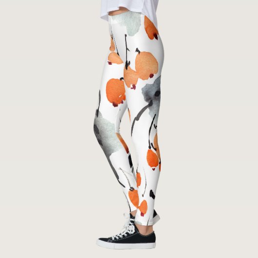 Bessen, bladeren waterverf, inktillustratie, naad leggings (Links)