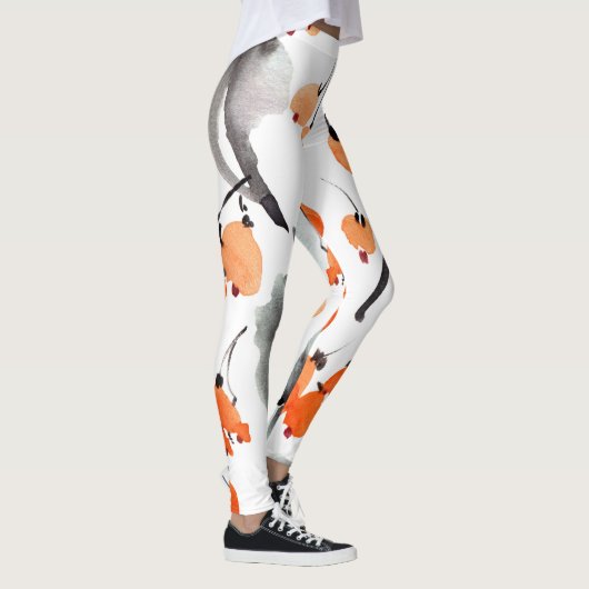 Bessen, bladeren waterverf, inktillustratie, naad leggings (Rechts)