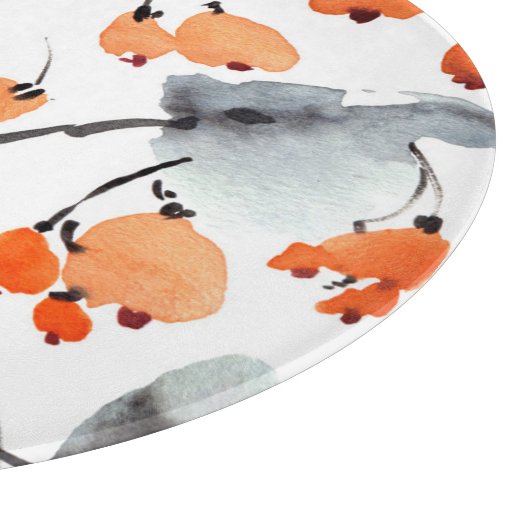 Bessen, bladeren waterverf, inktillustratie, naad snijplank (Hoek)