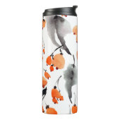 Bessen, bladeren waterverf, inktillustratie, naad thermosbeker (Gedraaid links)