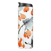 Bessen, bladeren waterverf, inktillustratie, naad thermosbeker (Geroteerd rechts)