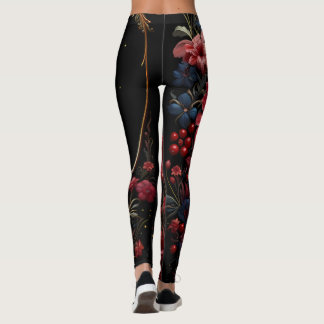 Bessen, bloemen, Midnight Sky Leggings