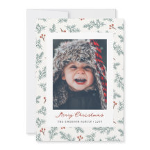 Bessen Botanische Kerst Kaart