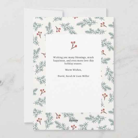 Bessen Botanische Kerst Kaart (Achterkant)