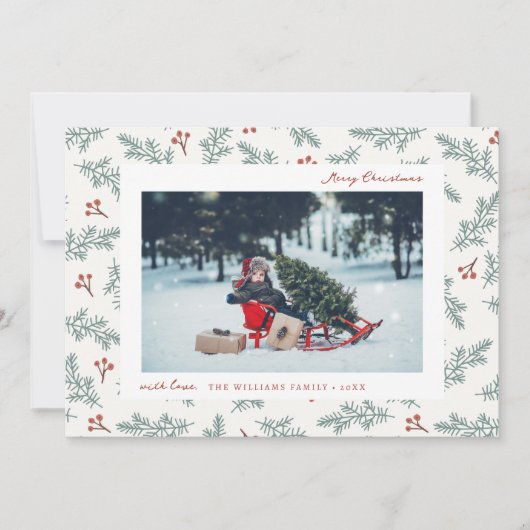 Bessen Botanische Kerstkaart (Voorkant)