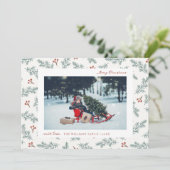 Bessen Botanische Kerstkaart (Staand voorkant)