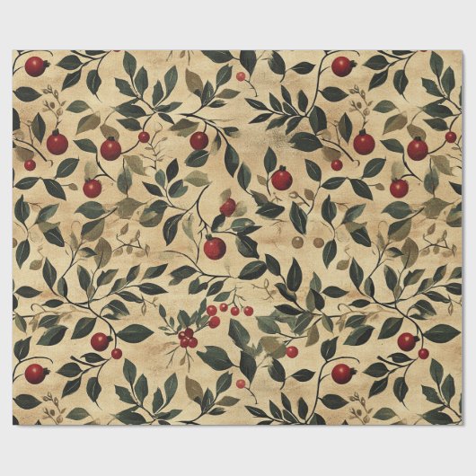 Bessen Christmas Art Cadeaupapier (Vlak)