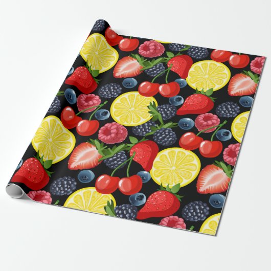 Bessen & Citrus Delight Cadeaupapier (Uitgerold)