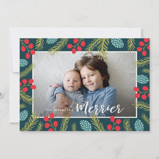 Bessen Denn hoe meer zielen hoe meer vreugd Geboor Feestdagenkaart (Voorkant)