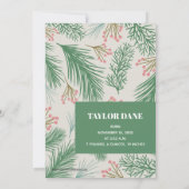 Bessen Dennen Vakantie Foto Geboorte Aankondiginge Feestdagenkaart (Achterkant)