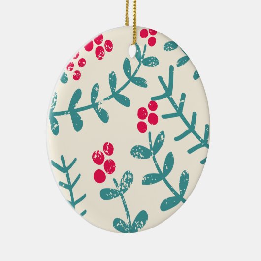 bessen en bladeren keramisch ornament (Rechts)