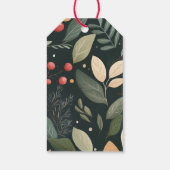 Bessen en Bladeren Kerst Warme Chocolademix Cadeaulabel (Achterkant)