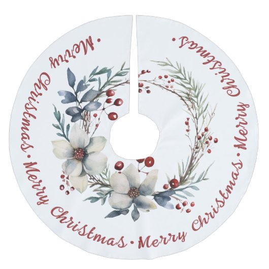 Bessen en bladeren rode kerstvakantie geborsteld kerstboom rok (Voorkant)