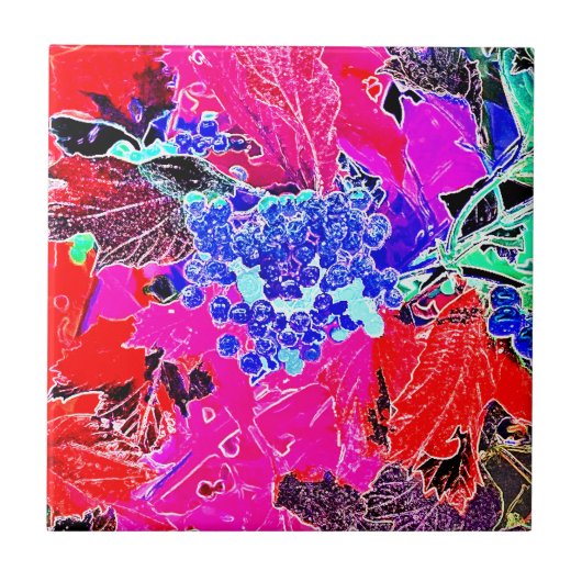 BESSEN EN BLADEREN TEGELTJE (Voorkant)