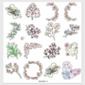 Bessen en Bloemen Collage Craft Sheet Mooi Sticker (Vel)