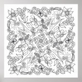 Bessen en bloemen Mooie kleur Me Poster (Voorkant)