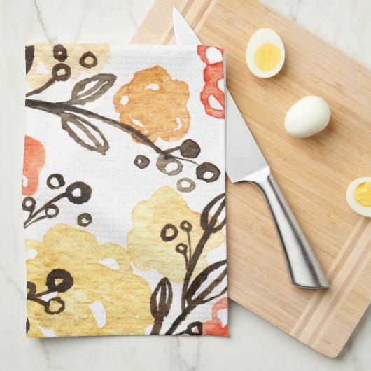 Bessen en bloemen theedoek (Quarter Fold)