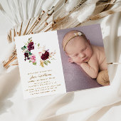 bessen en blozen bloemen doop foto uitnodiging