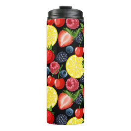 Bessen en citrusschijfjes thermosbeker