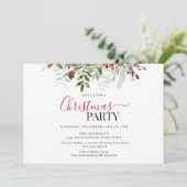 Bessen en groen Bloemen Kerstfeest Kaart (Staand voorkant)