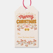 Bessen en kerstballen cadeaulabel (Voorkant)