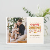 Bessen en klokken kerstfoto vakantie Kaart (Staand voorkant)