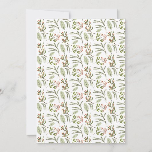 Bessen en Winter Pine Greenery Holiday Wedding Kaart (Achterkant)
