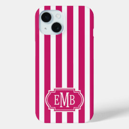 Bessen- en witte gemerkte strepen iPhone 15 case