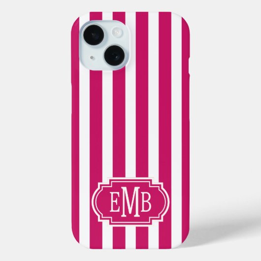 Bessen- en witte gemerkte strepen Case-Mate iPhone case (Achterkant)