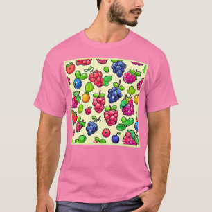 Bessen Fruit Patroon Ontwerp T-shirt