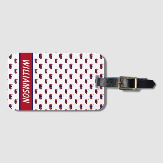 Bessen Fruit Patroon Rood Blauw Personaliseren Bagagelabel (Voorkant (horizontaal))