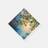 Bessen & Groene takken | Prettig Kerstfeest Servet (Hoek)