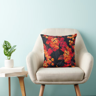 Bessen herfst laat neutrale getextureerde aarde kussen