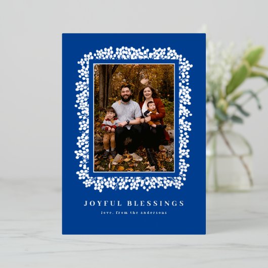 BESSEN IN FOLIE VORMEN LIJST VAN PHOTOCARD FOLIE FEESTDAGENKAART (Staand Voorkant)