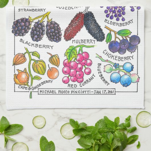 Bessen keukenhanddoek (Gevouwen)