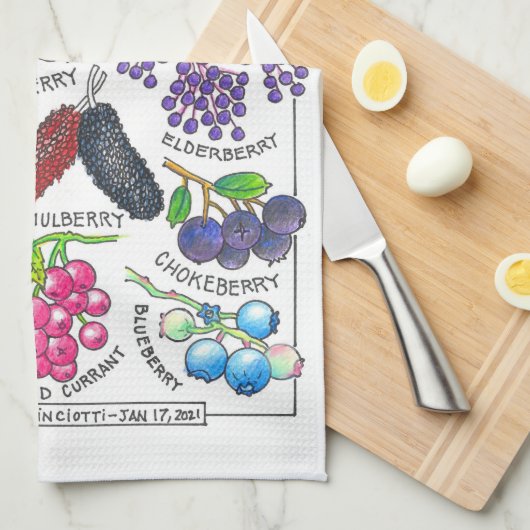 Bessen keukenhanddoek (Quarter Fold)