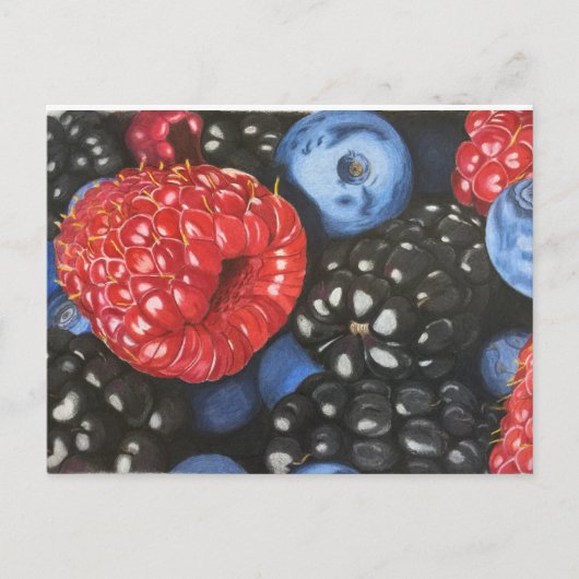 bessen met gekleurd potlood briefkaart (Voorkant)