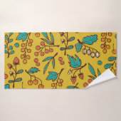 Bessen op takken, naadloze natuur. badhanddoek (Badhanddoek)