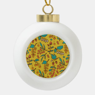 Bessen op takken, naadloze natuur. keramische bal ornament