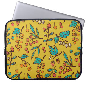 Bessen op takken, naadloze natuur. laptop sleeve