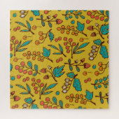 Bessen op takken, naadloze natuur. legpuzzel (Horizontaal)