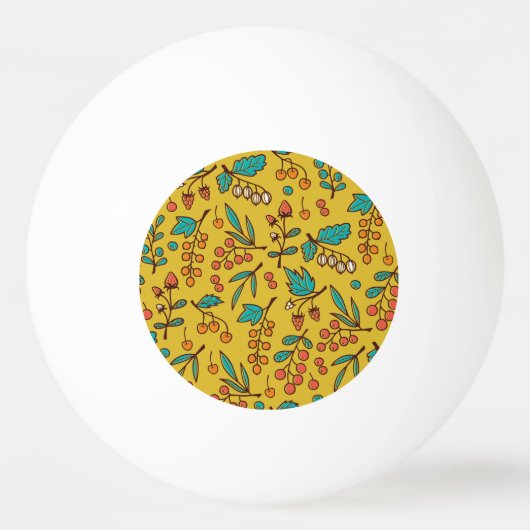 Bessen op takken, naadloze natuur. pingpongbal (Voorkant)