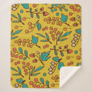 Bessen op takken, naadloze natuur. sherpa deken