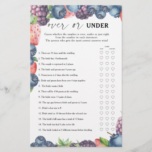 Bessen - Over of onder bruidsfeest spel (Voorkant)