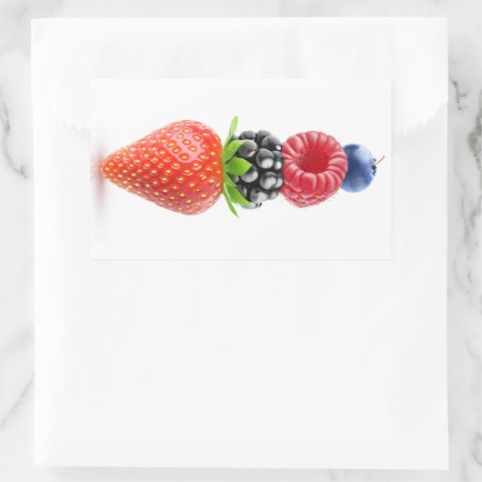 Bessen piramide rechthoekige sticker (Tas)